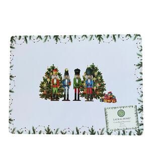 NUTCRACKER Cork Backed Hard Christmas Placemats 12x16 Set of 4 Holiday New